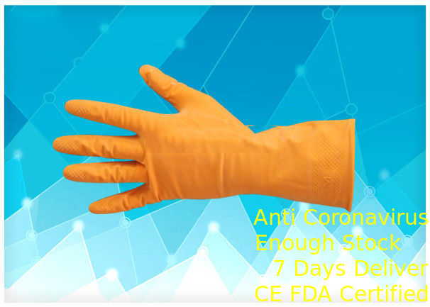 Bad-Menge - gezeichnete nicht pulverisierte Latex-Handschuhe, orange Farblatex-Prüfungs-Handschuhe fournisseur