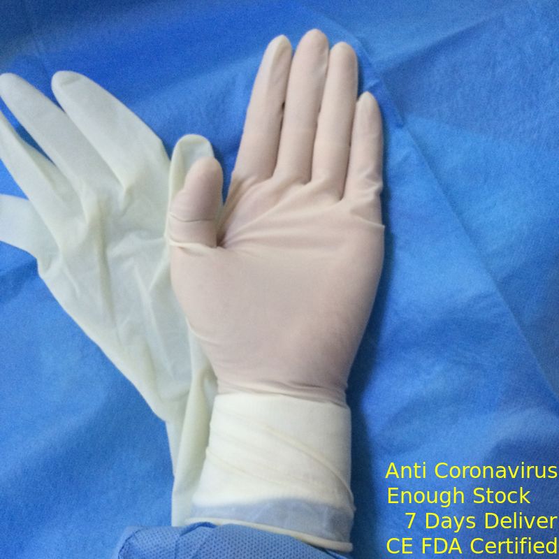 100% natürliches steriles Latex-chirurgisches Handschuh-Wegwerfpulver-freies einfaches zu Pierce fournisseur